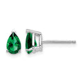 14k White Gold Mount St. Helens Pear Stud Earrings
