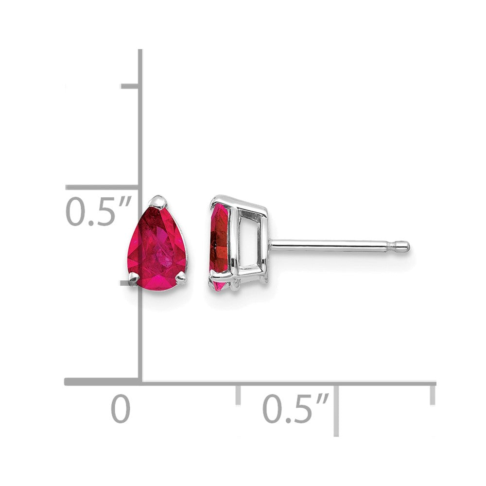14k White Gold Ruby Earrings