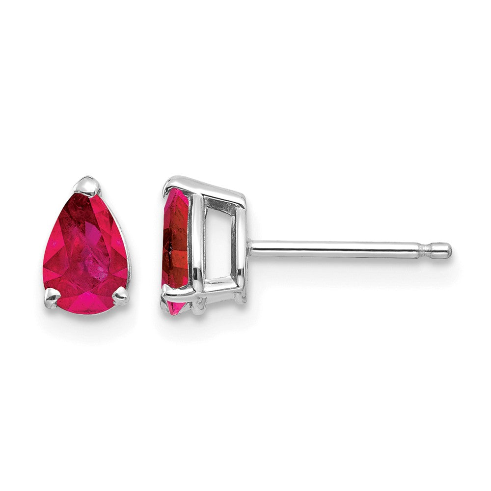 14k White Gold Ruby Earrings