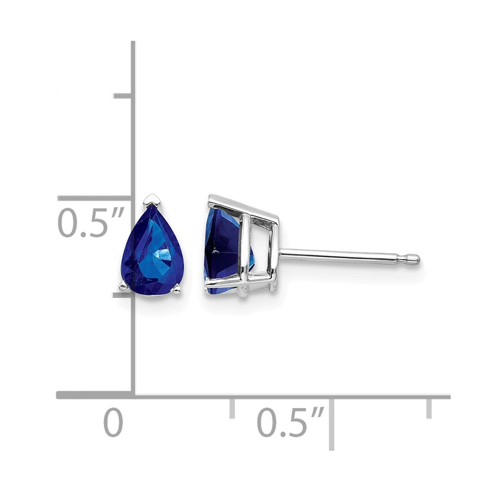 14k White Gold Sapphire Earrings