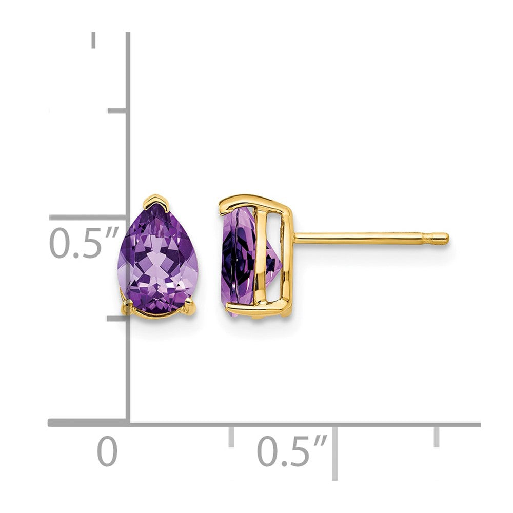 14k 7x5mm Pear Amethyst Earrings