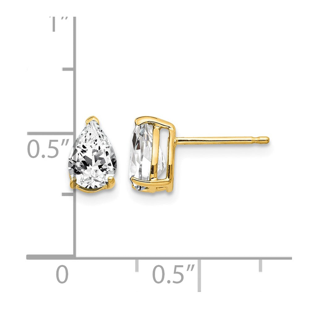 14k 7x5mm Pear Cubic Zirconia Earrings