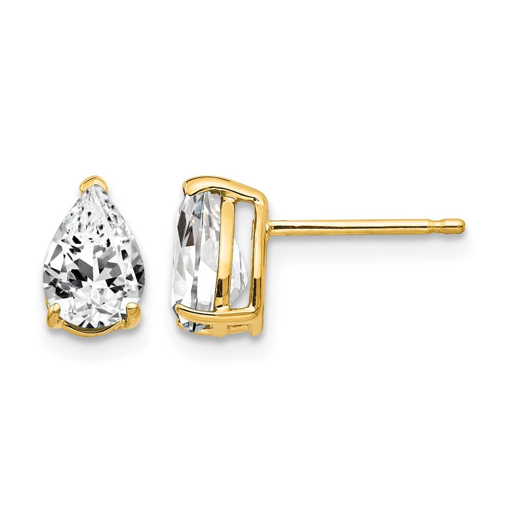 14k 7x5mm Pear Cubic Zirconia Earrings
