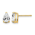 14k 7x5mm Pear Cubic Zirconia Earrings