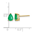 14k Emerald Post Earrings