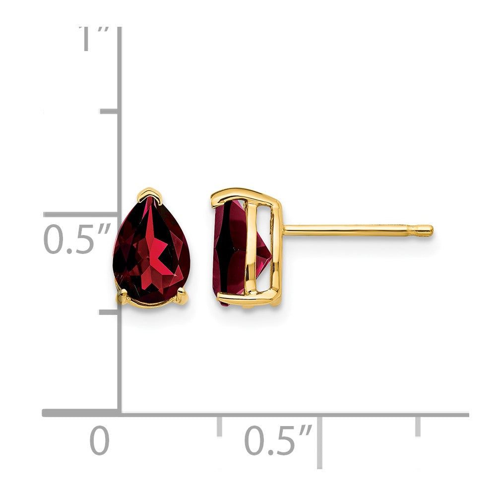 14k 7x5mm Pear Garnet Earrings