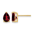 14k 7x5mm Pear Garnet Earrings