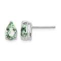 14kw 7x5 Pear Green Quartz Earrings