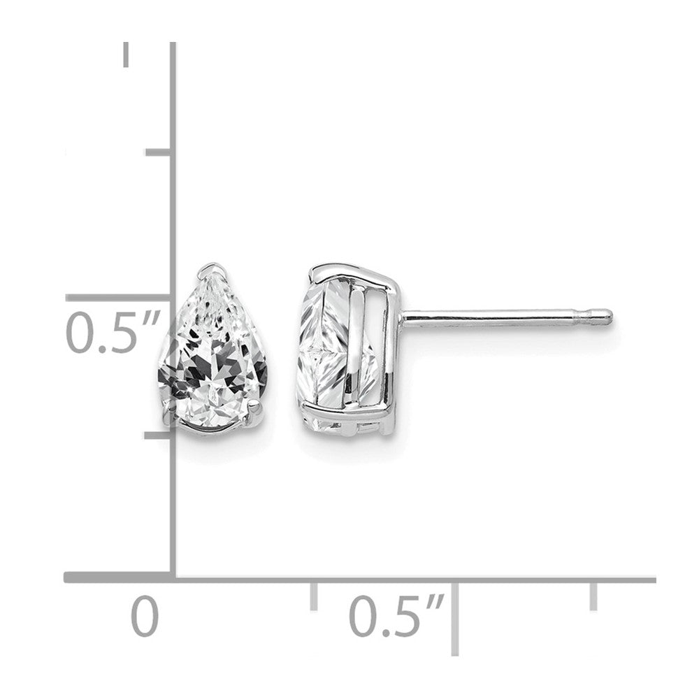 14k White Gold 7x5mm Pear Cubic Zirconia Earrings