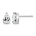 14k White Gold 7x5mm Pear Cubic Zirconia Earrings