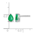 14k White Gold Emerald Earrings