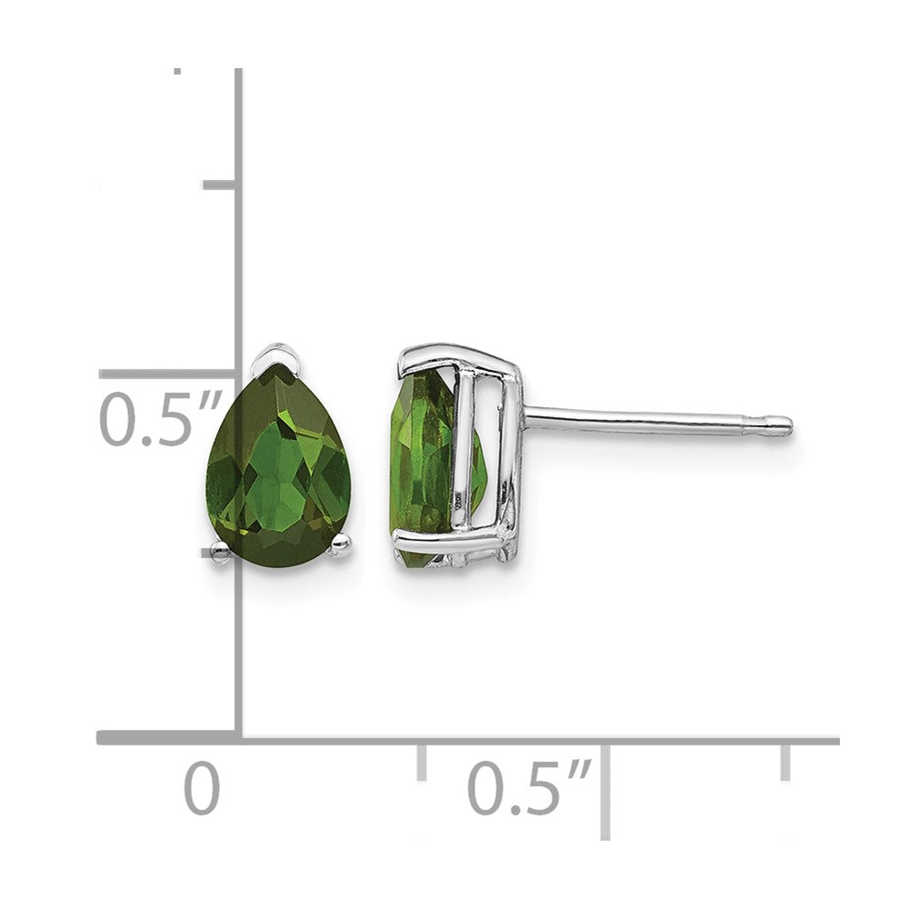14k White Gold Green Tourmaline Earrings