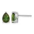 14k White Gold Green Tourmaline Earrings