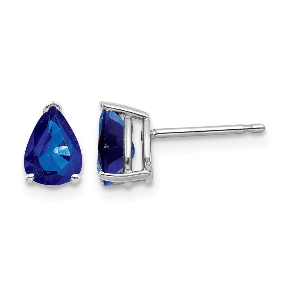 14k White Gold Sapphire Earrings