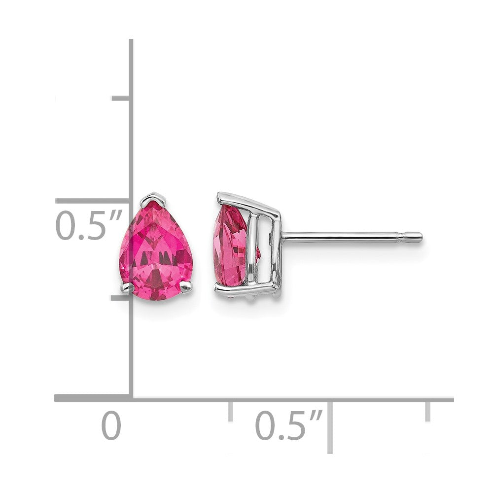 14k White Gold Pink Spinel Earrings