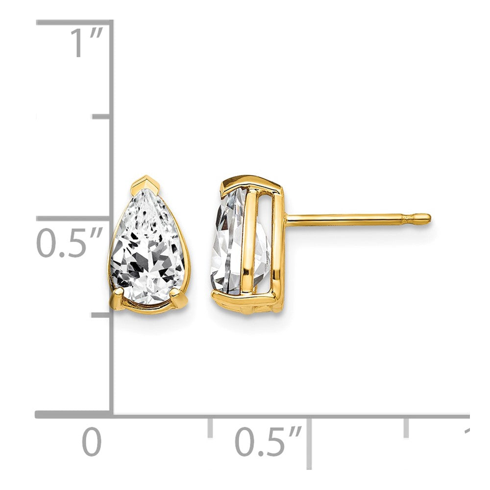 14k 8x5mm Pear Cubic Zirconia Earrings