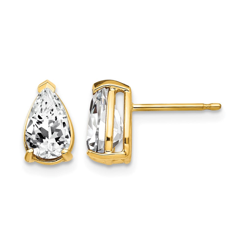 14k 8x5mm Pear Cubic Zirconia Earrings
