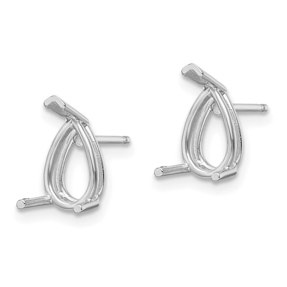 14k White Gold 8x5 Pear Earring Mountings
