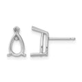 14k White Gold 8x5 Pear Earring Mountings