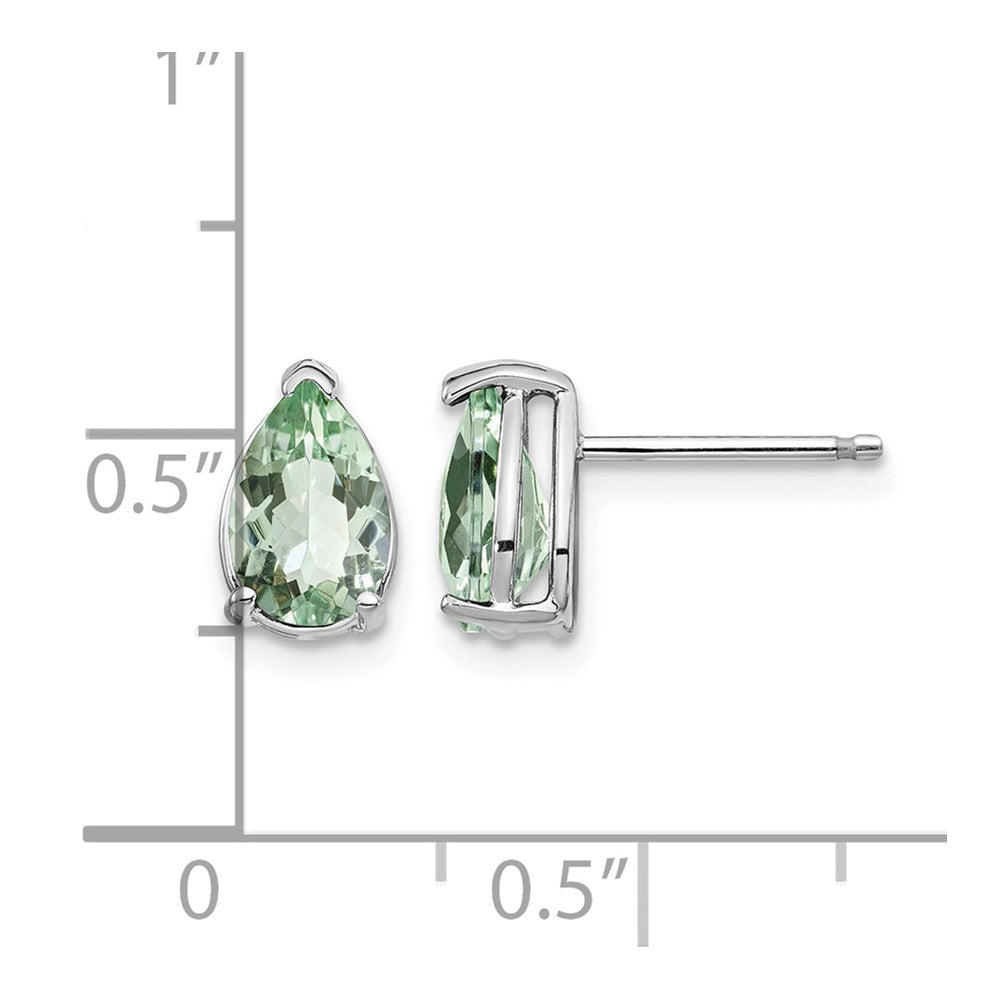 14kw 8x5 Pear Green Quartz Earrings