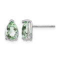 14kw 8x5 Pear Green Quartz Earrings