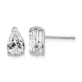 14k White Gold 8x5mm Pear Cubic Zirconia Earrings