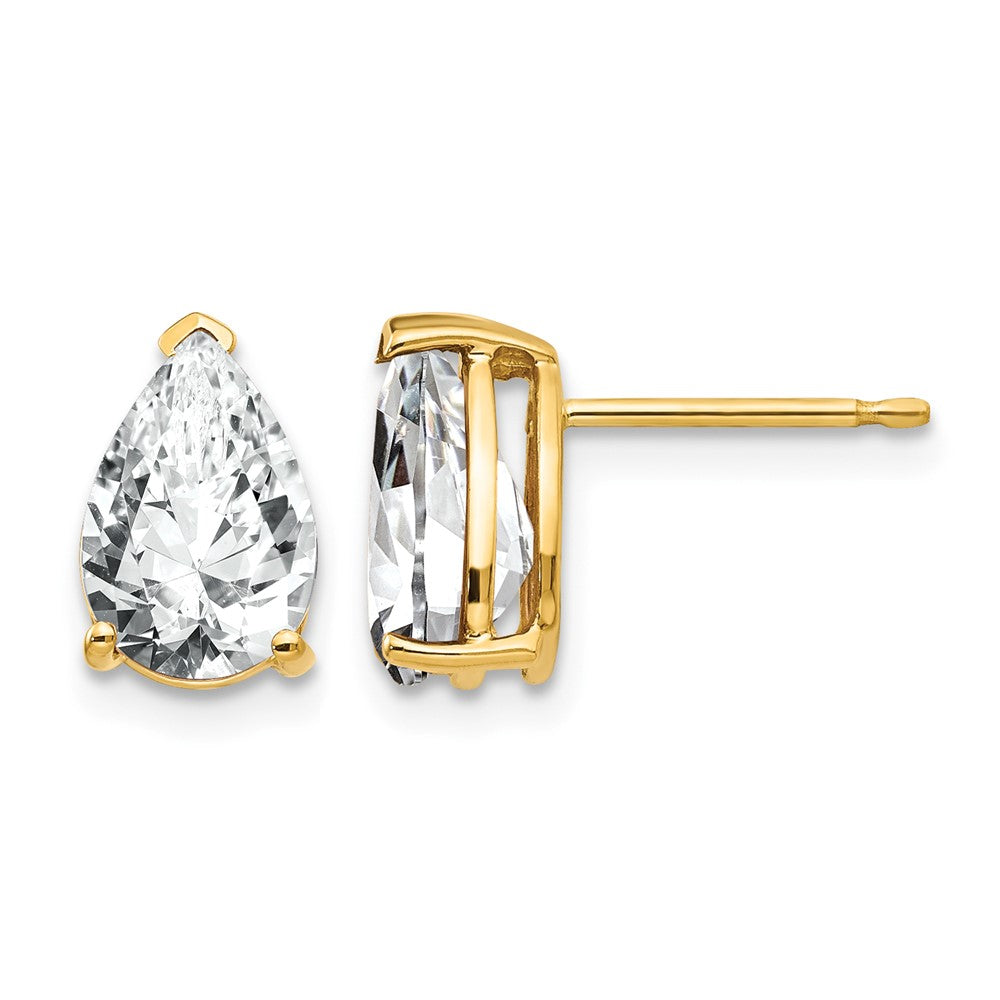 14k 9x6mm Pear Cubic Zirconia Earrings