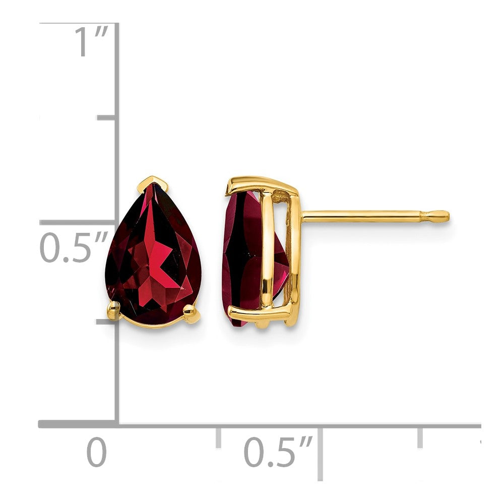 14k 9x6mm Pear Garnet Earrings