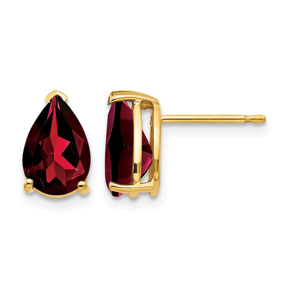 14k 9x6mm Pear Garnet Earrings