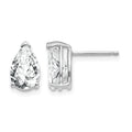 14k White Gold 9x6mm Pear Cubic Zirconia Earrings