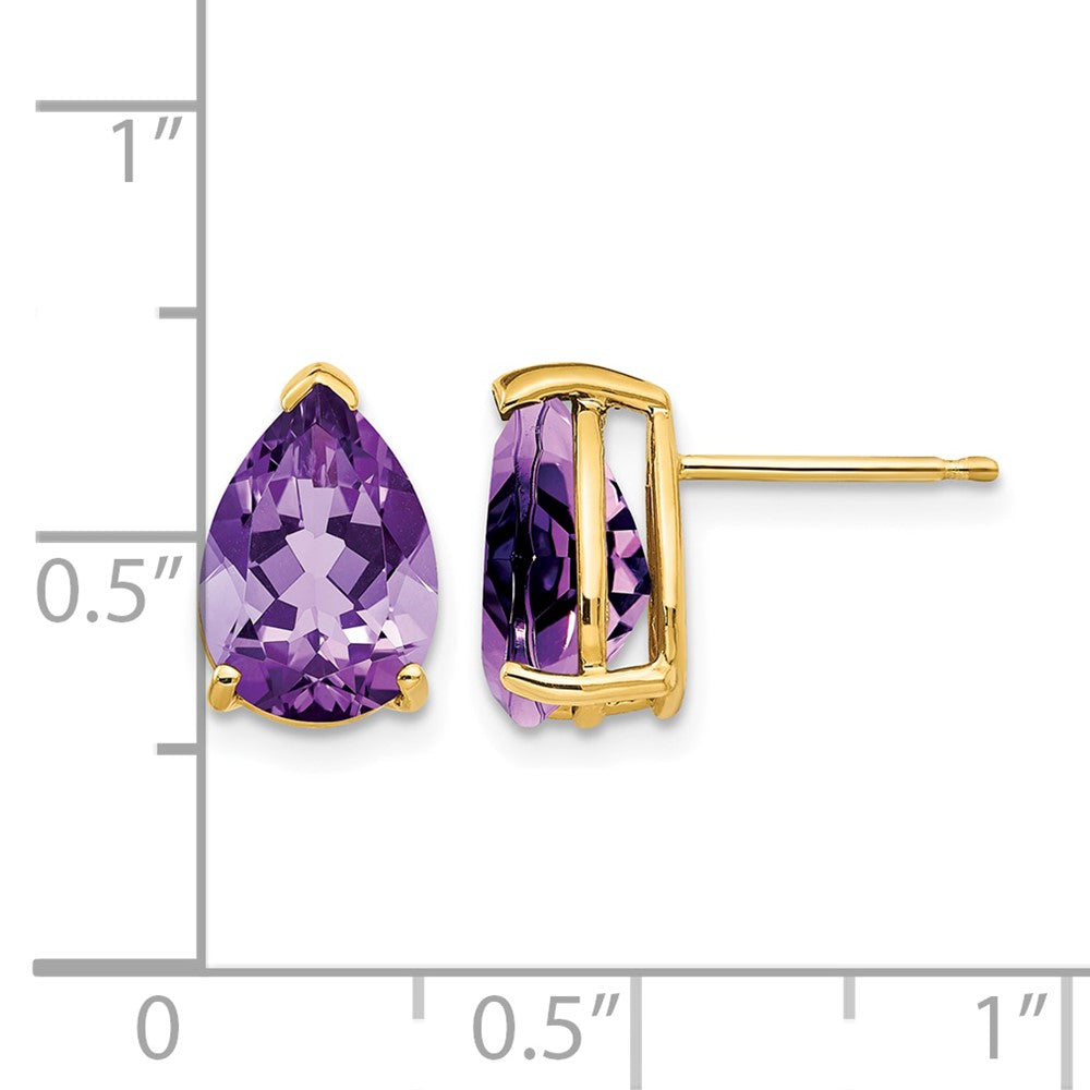 14k 10x7mm Pear Amethyst Earrings