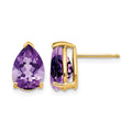 14k 10x7mm Pear Amethyst Earrings