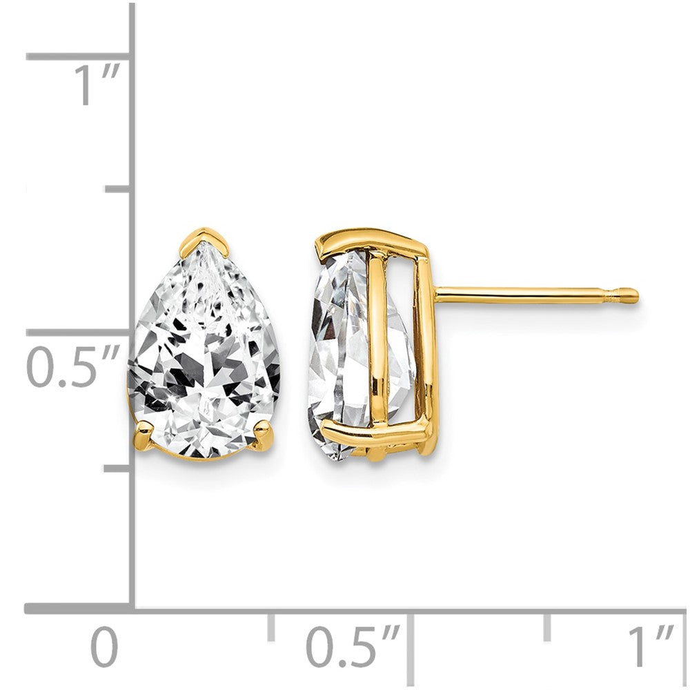 14k 10x7mm Pear Cubic Zirconia Earrings