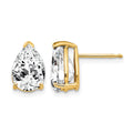 14k 10x7mm Pear Cubic Zirconia Earrings