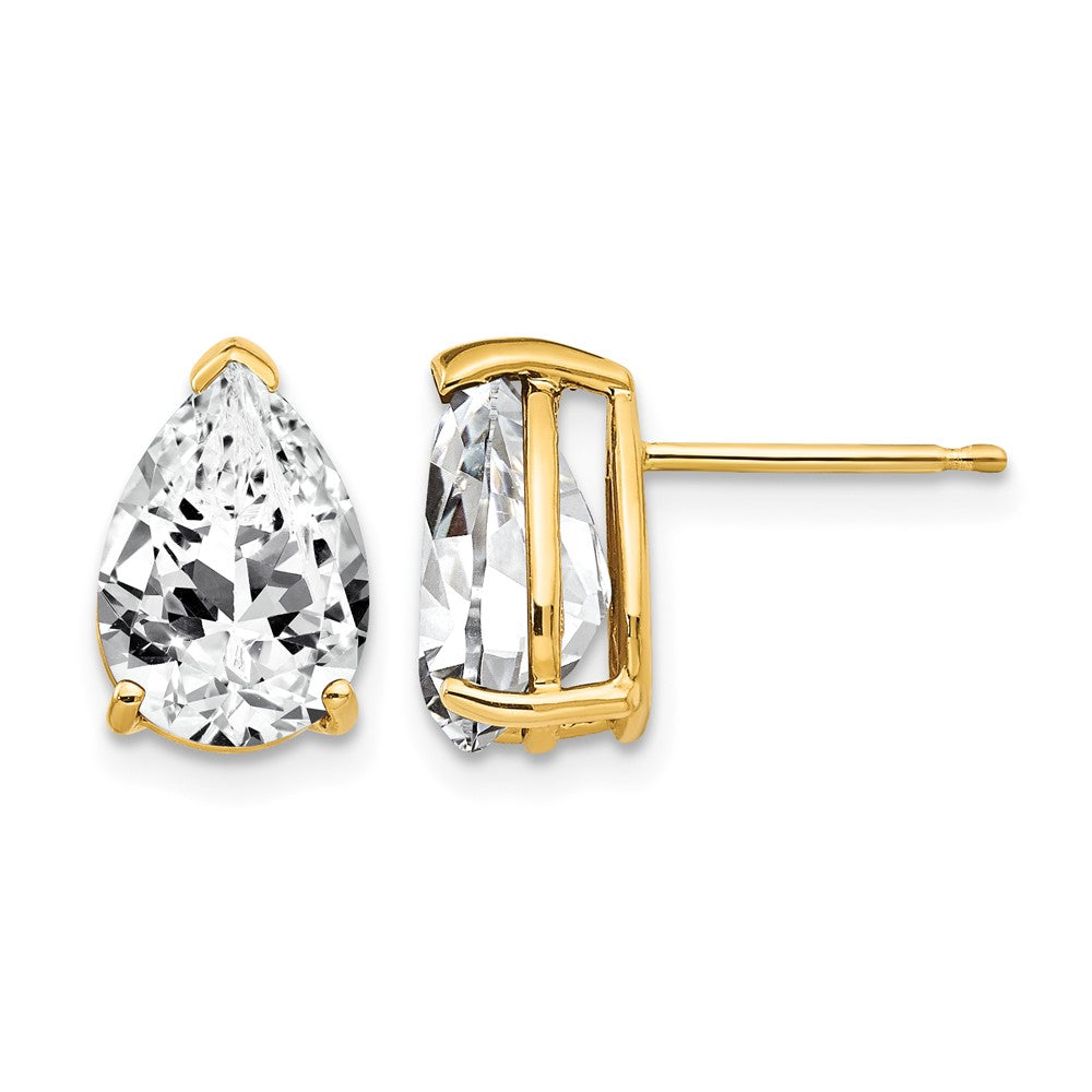 14k 10x7mm Pear Cubic Zirconia Earrings
