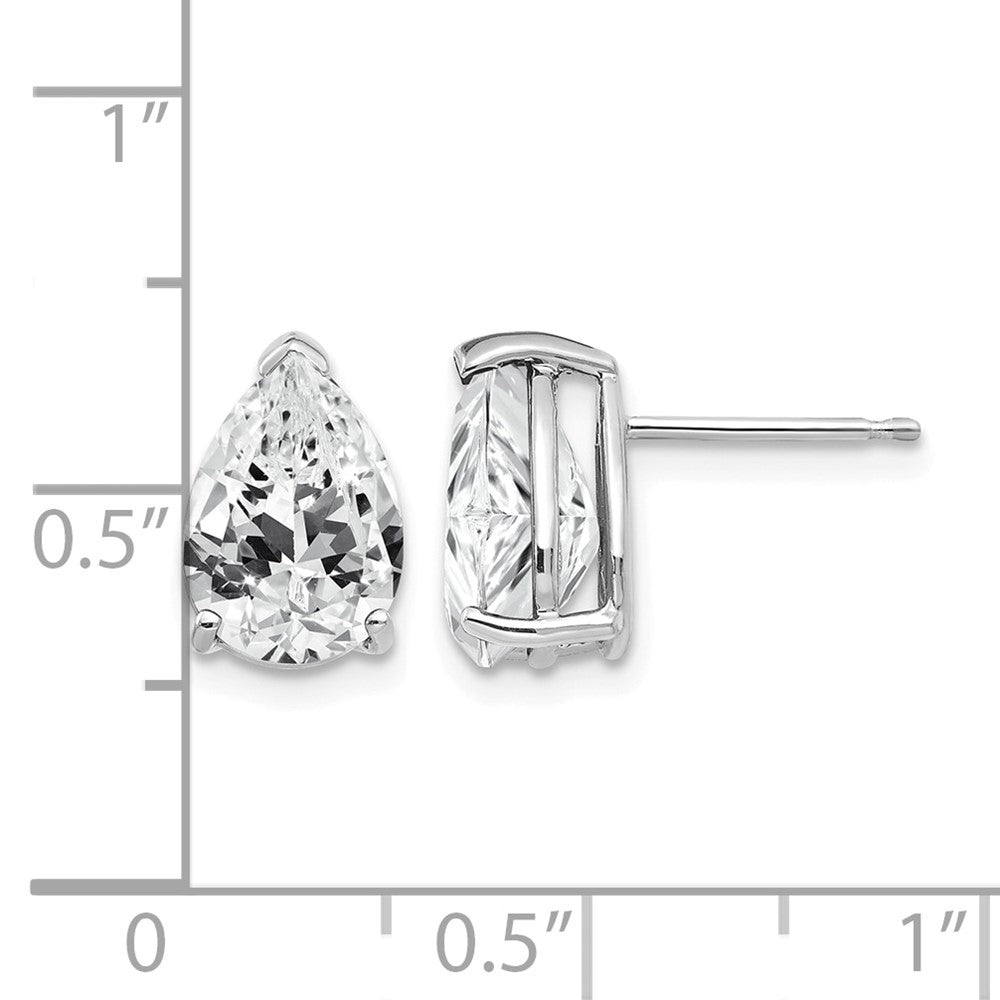14k White Gold Cubic Zirconia Pear Stud Earrings