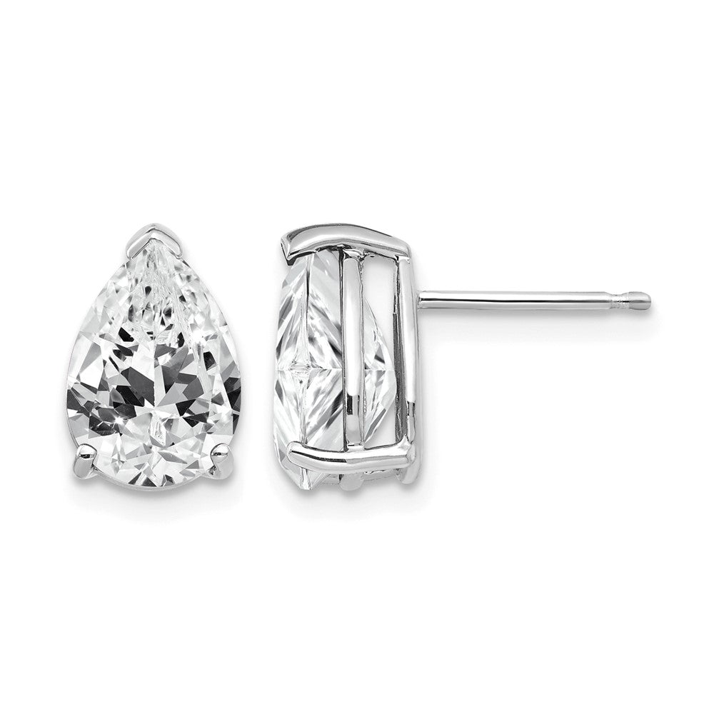 14k White Gold Cubic Zirconia Pear Stud Earrings