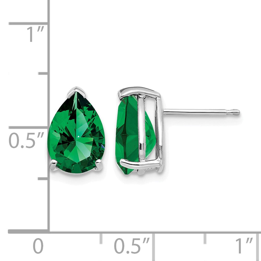 14k White Gold Mount St. Helens Pear Stud Earrings