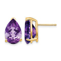 14k Amethyst Pear Stud Earrings
