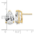 14k 12x8mm Pear Cubic Zirconia Earrings