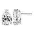 14k White Gold 12x8mm Pear Cubic Zirconia Earrings