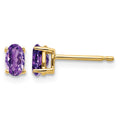 14k 5x3mm Oval Amethyst Earrings