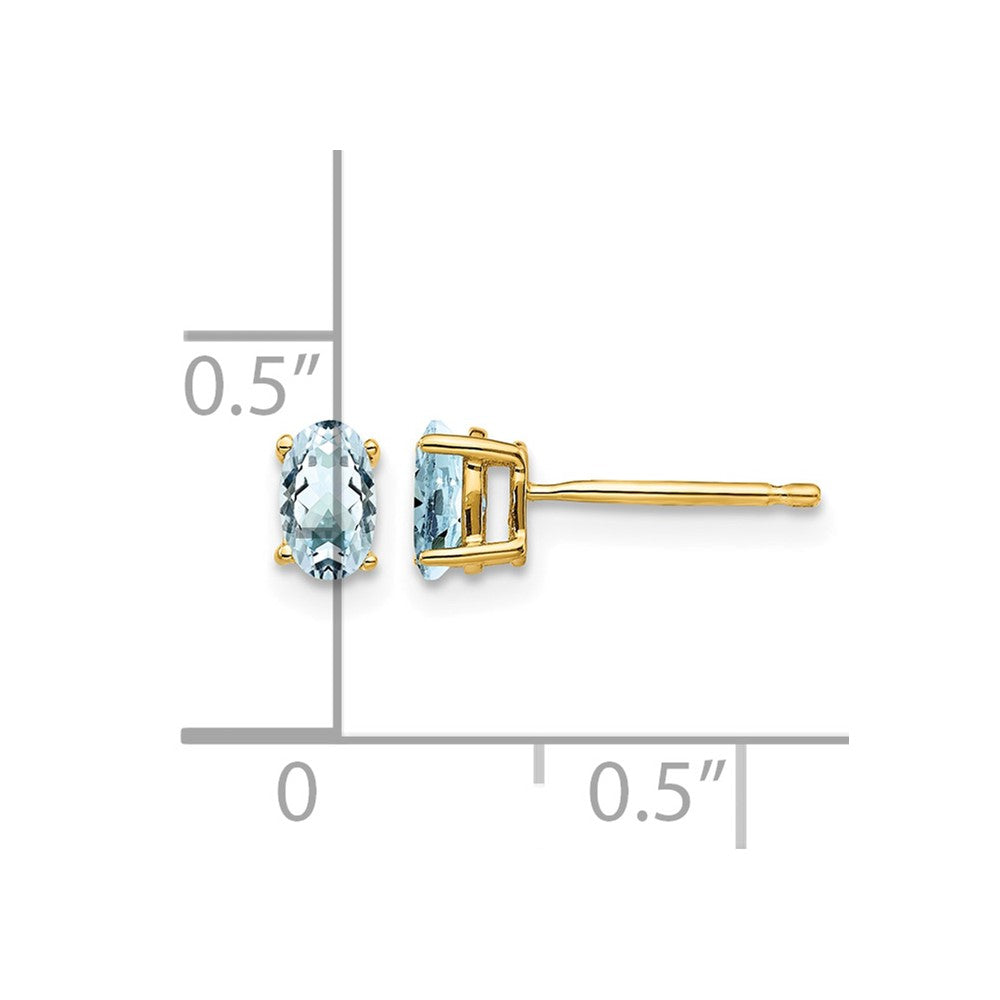 14k Aquamarine Post Earrings