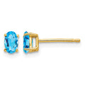 14k 5x3mm Oval Blue Topaz earring