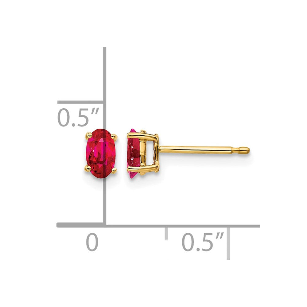 14k Ruby Post Earrings