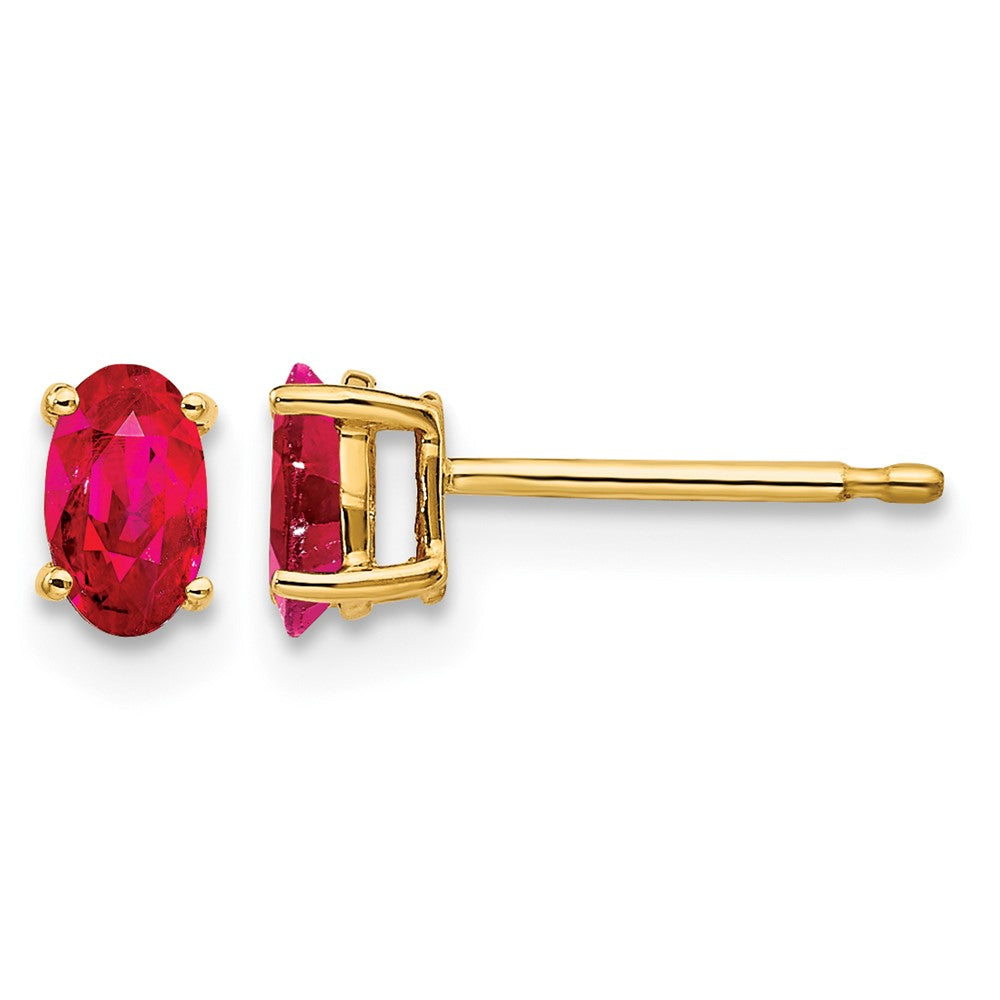 14k Ruby Post Earrings