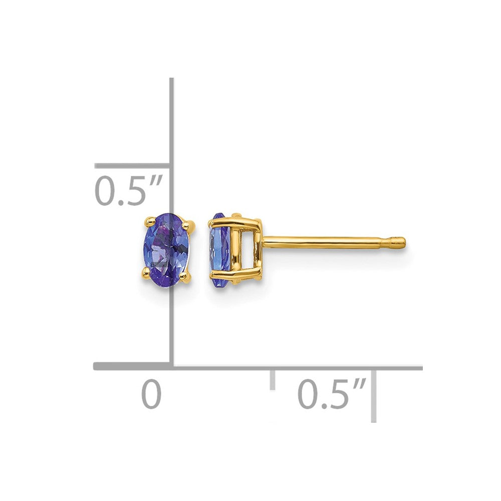 14k Tanzanite Post Earrings