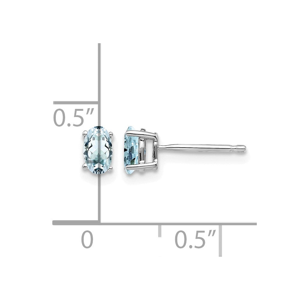 14k White Gold Aquamarine Earrings