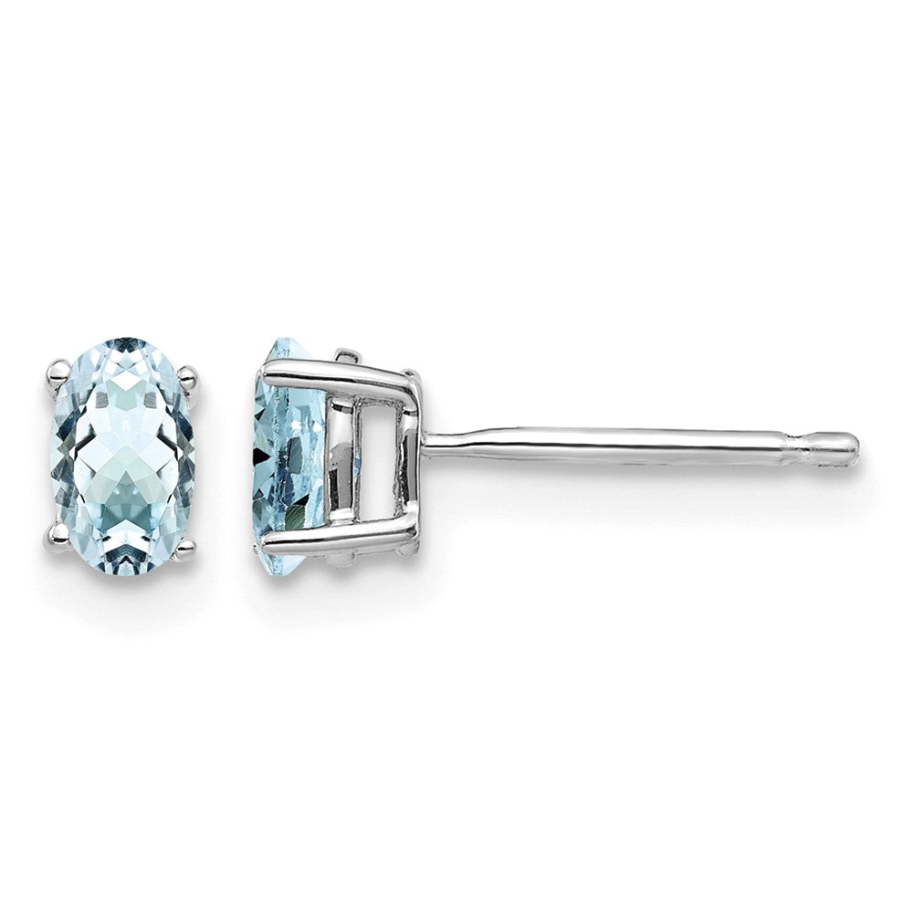 14k White Gold Aquamarine Earrings