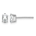 14k White Gold 5x3mm Oval Cubic Zirconia Earrings